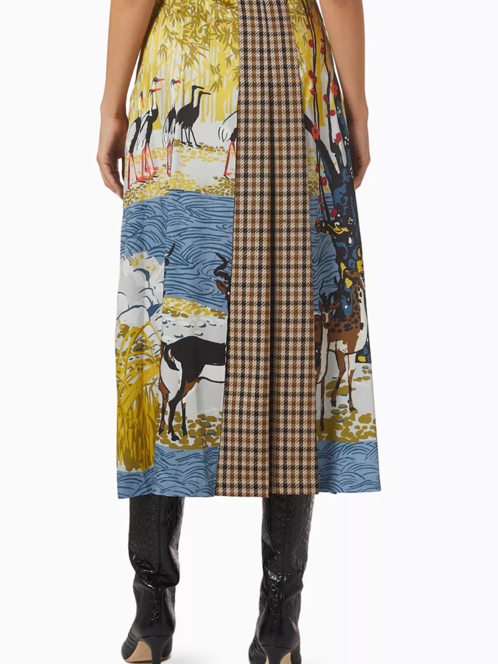 Weekend Max Mara Mixed Print Midi Skirt – Wool & Silk Blend – Size 2 (IT 36)